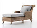 Sonnenliege 220 x 85 x 80 cm - Gartenliege aus Polyrattan mit Polsterauflage - Naturfarbene Liege mit grauer Auflage für Außenbereiche