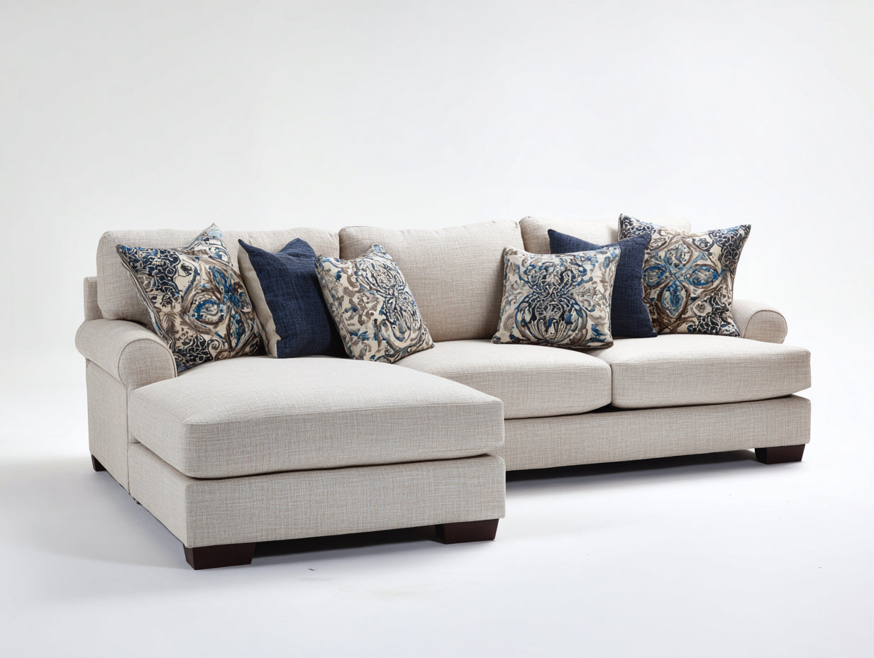 Ecksofa Stoffbezug 300x230x85 cm - Beige - Modernes Design