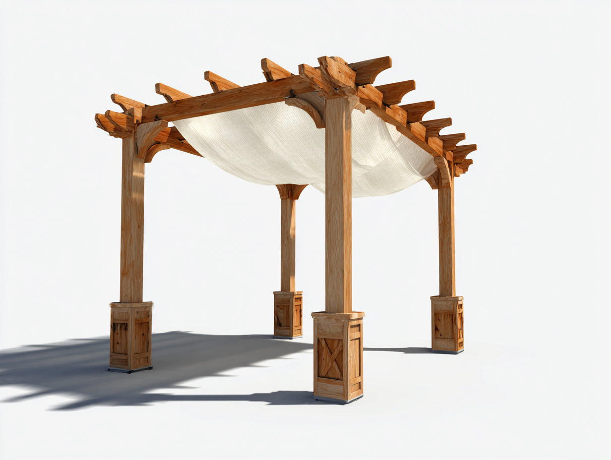 Pavillon Holz 400x300x260 cm - Naturholz - Klassisches Gartendesign