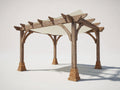 Pavillon Holzrahmen 350x300x260 cm - Braun - Gartenpavillon mit Überdachung