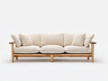 3 Sitzer Sofas Bouclé Stoff 220x85x75 cm - Beige Naturholz - Modernes Dreisitzer Sofa mit Holzgestell