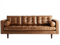 3 Sitzer Sofas Echtleder 230x90x80 cm - Braun - Klassisches Dreisitzer Sofa mit gepolsterter Rückenlehne
