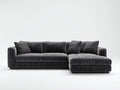 Ecksofa 300 x 175 x 82 cm - Cordstoffsofa mit Polsterung - Dunkelgraues Sofa im modernen Stil für Wohnzimmer