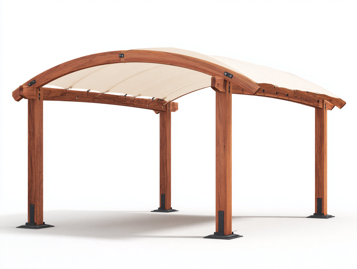 Pavillon Holzrahmen 400x300x260 cm - Braun - Gartenpavillon mit Überdachung