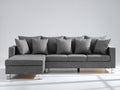 Ecksofa Stoffbezug 280x220x85 cm - Grau - Modernes Design