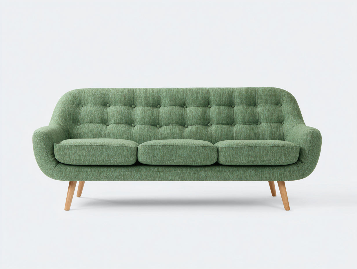 3 Sitzer Sofas Stoffbezug 230x90x80 cm - Salbeigrün - Modernes Design