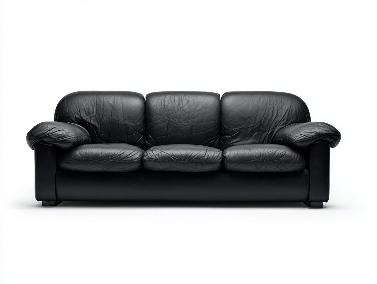 3 Sitzer Sofas Echtleder 260x95x80 cm - Schwarz - Modernes Design