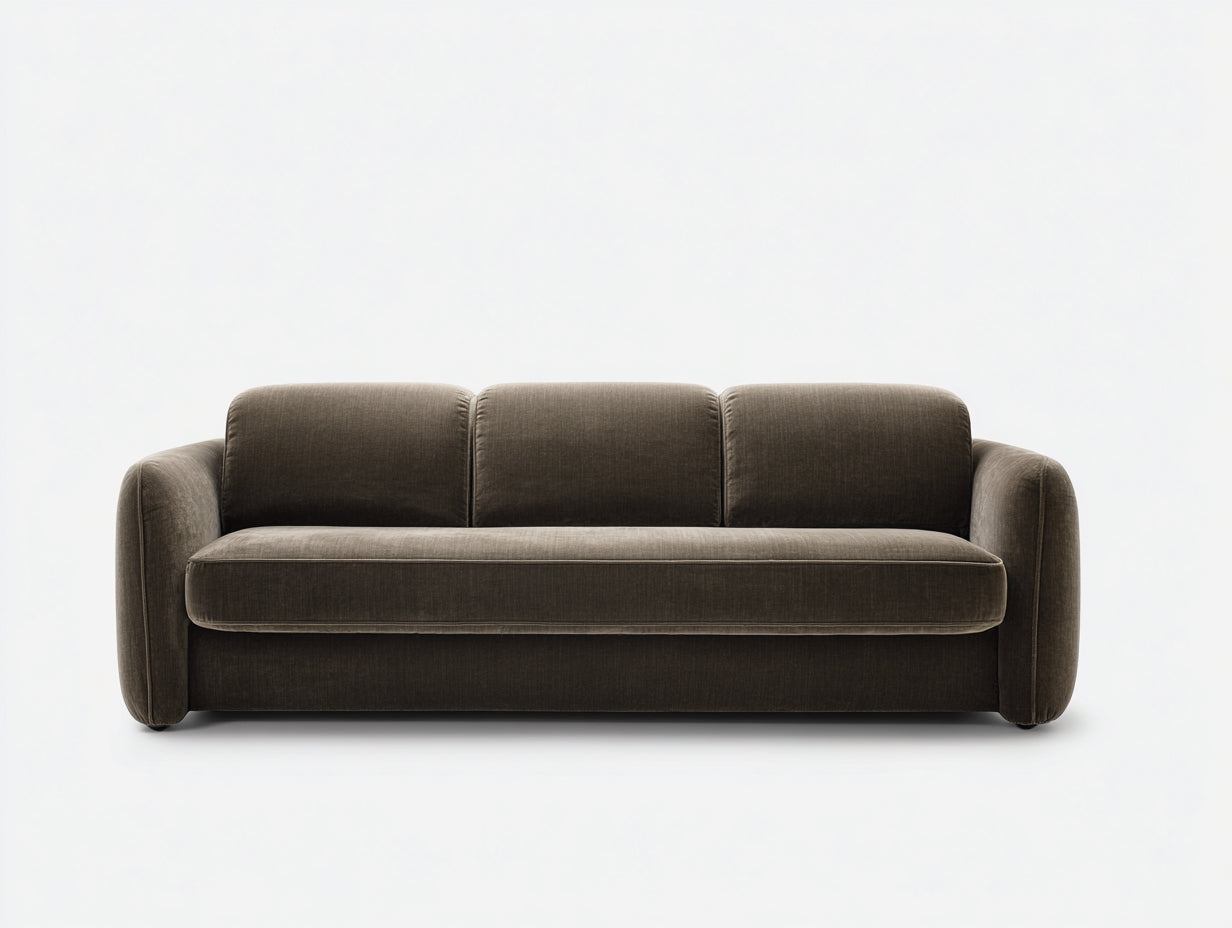 3 Sitzer Sofas Stoffbezug 240x95x75 cm - Dunkelbraun - Modernes Design