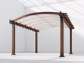 Pavillon 400 x 300 x 260 cm - Gartenpavillon mit Holzrahmen und wasserabweisender Überdachung - Braun Weißes Design für Außenbereiche