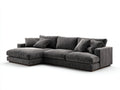 Ecksofa Cordstoff 320x220x85 cm - Dunkelgrau - Modernes Design