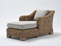 Sonnenliege 200 x 85 x 80 cm - Gartenliege aus Polyrattan mit Polsterauflage - Naturfarbene Liege mit hellgrauer Auflage für Außenbereiche