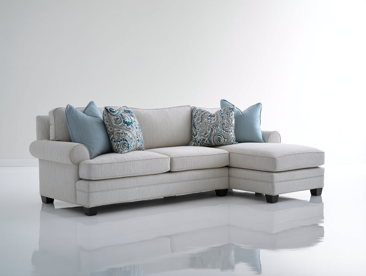 Ecksofa Stoff 290x180x85 cm - Beige - Modernes Ecksofa mit weicher Polsterung