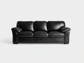 3 Sitzer Sofas 230 x 95 x 85 cm - Ledersofa mit Polsterung - Schwarzes Sofa im klassischen Stil für Wohnzimmer