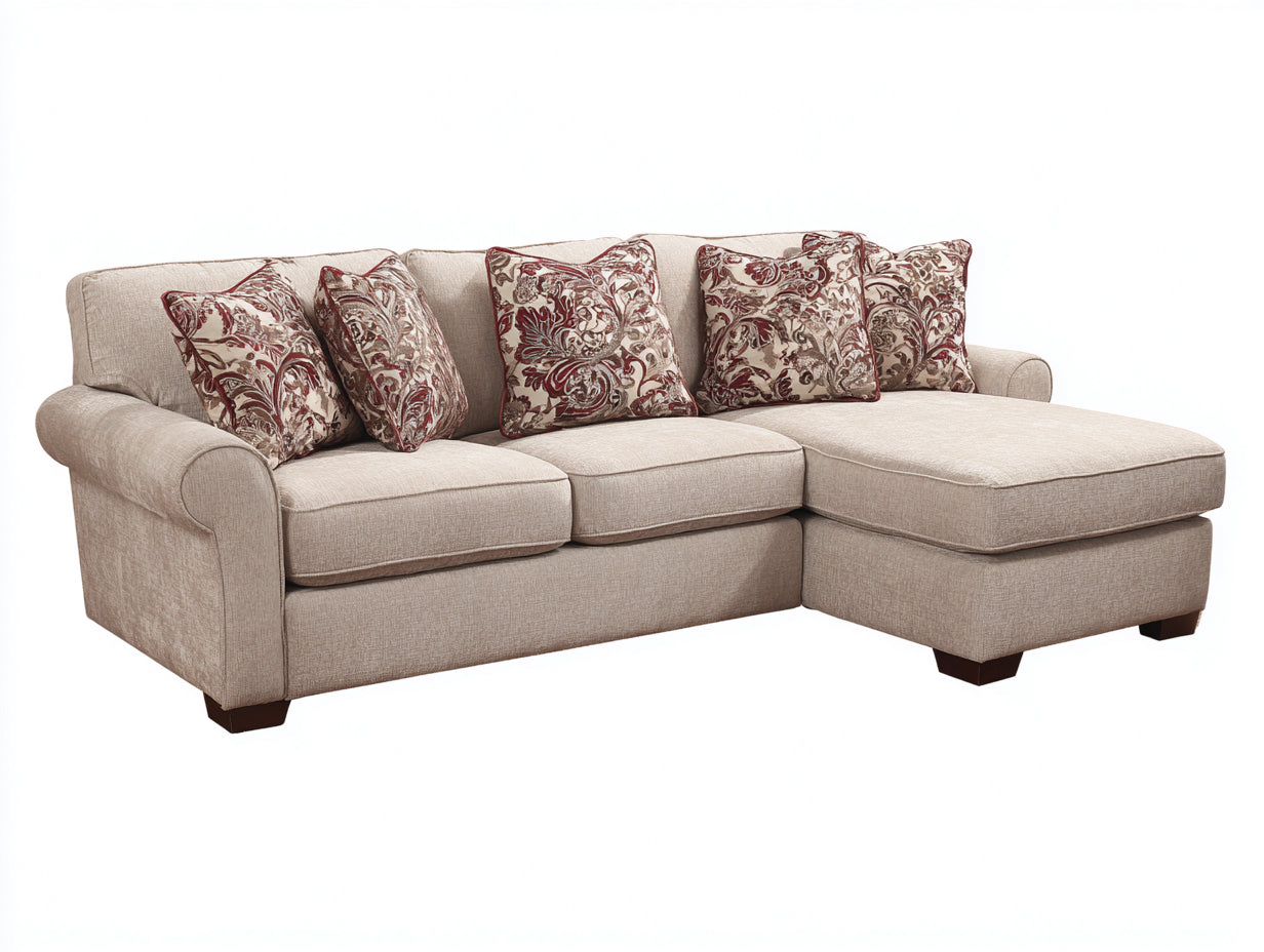 Ecksofa Stoffbezug 290x210x82 cm - Beige - Modernes Design