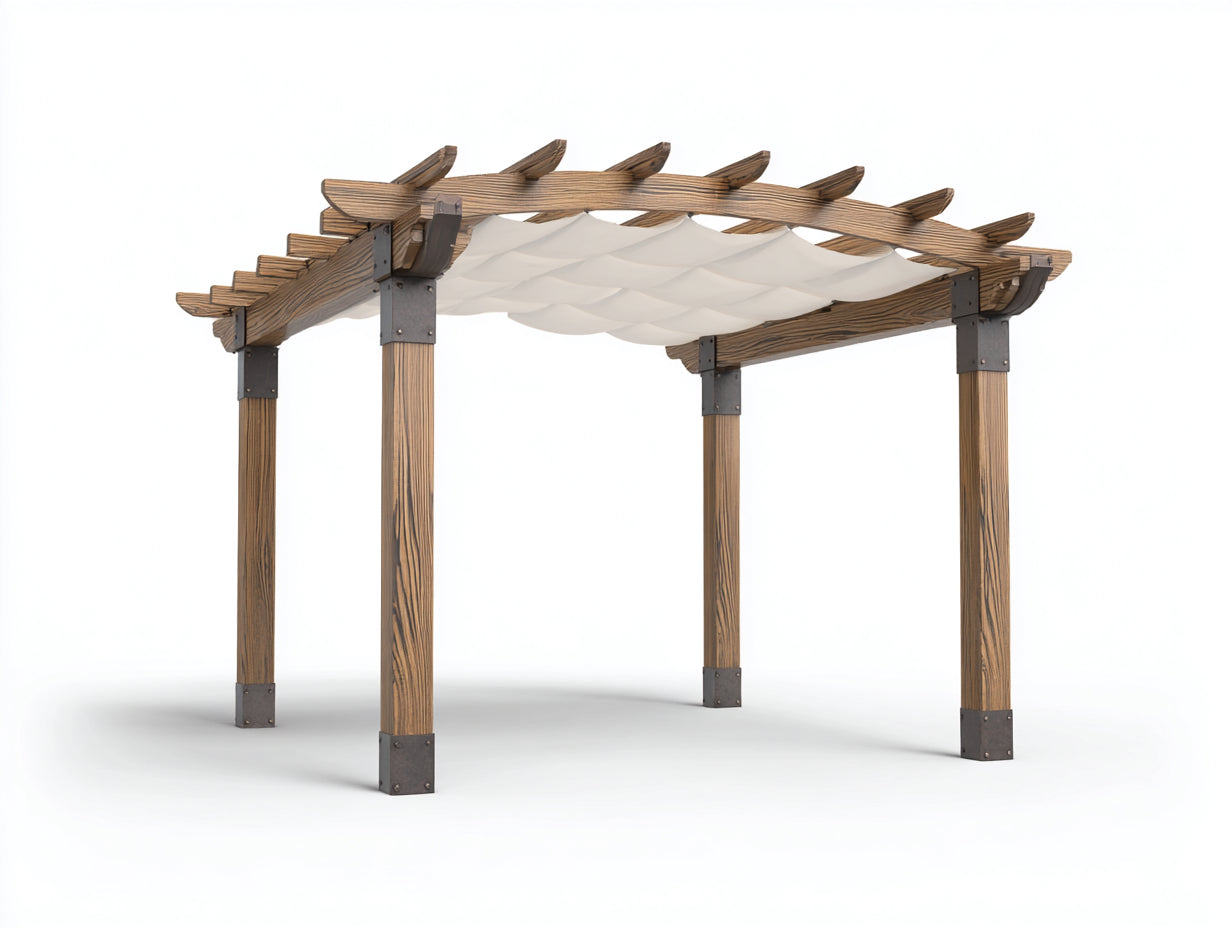 Pavillon Holzrahmen 300x300x240 cm - Braun - Gartenpavillon mit Überdachung
